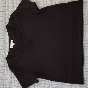 Poof Cropped Vneck Black T-shirt Size Small